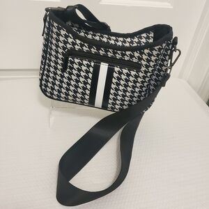 Haute Shore Black & White Houndstooth Print Crossbody Bag